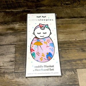 Little Sleepies Prima Ballerina Swaddle and Liz bow set